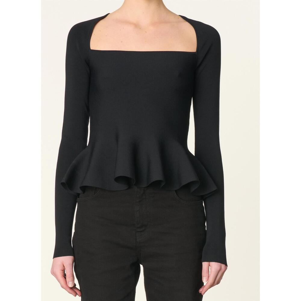 NEW VANESSABRUNO the flower jumper top in black